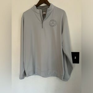 Peter Millar Mercedes Benz Gray Quarter-Zip Pullover